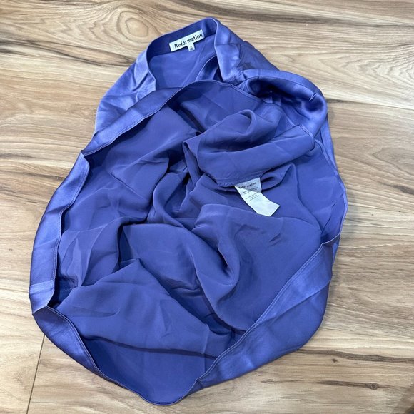 Reformation Beba Silk Two Piece in Jacaranda - Picture 6 of 7